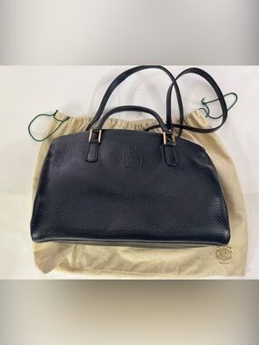 Mark Cross Navy Blue Leather Women's Tote Bag - Classic Everyday Carry
